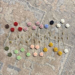 Colorful Rose Lapel Pins Set